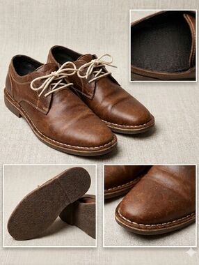 Red Tape Leather Derby Shoes - Brown